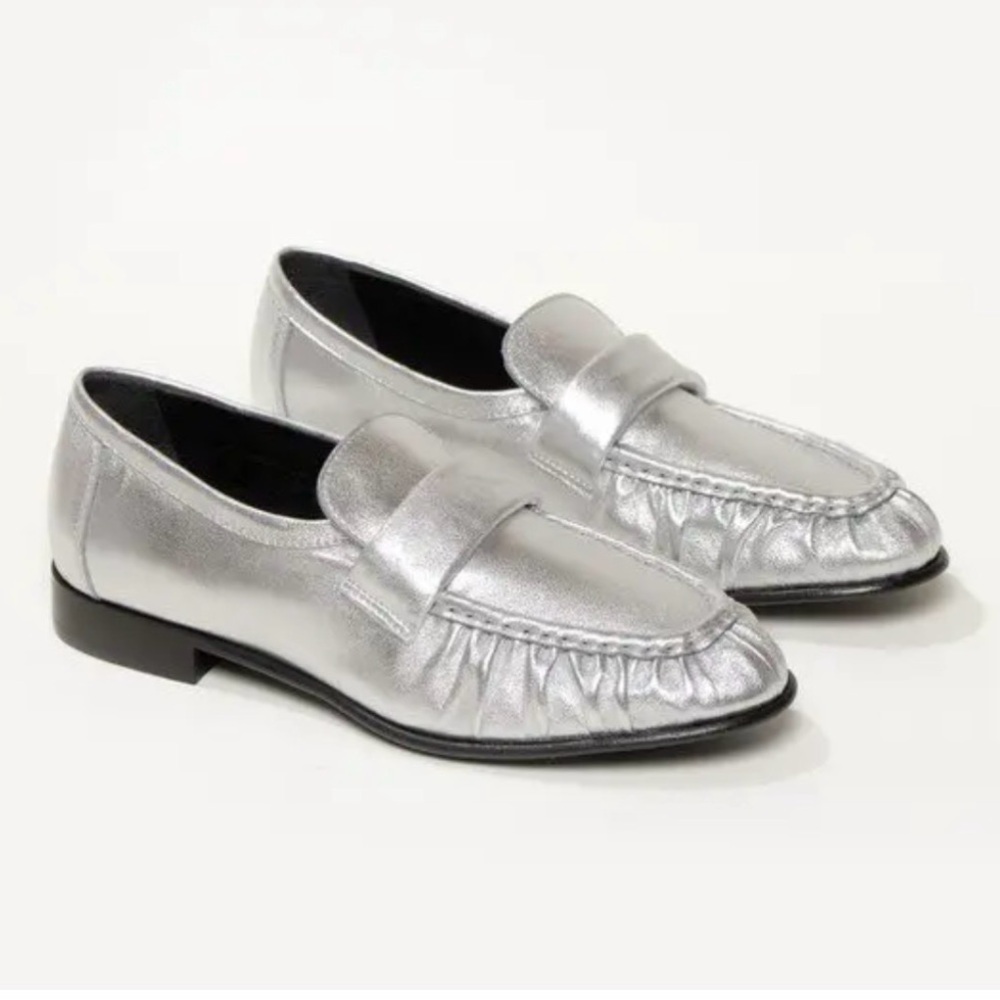 M. Gemi Vitalia Silver Loafer 38.5 NEW